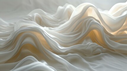 Obraz premium Flowing White Silk Fabric in Elegant Motion