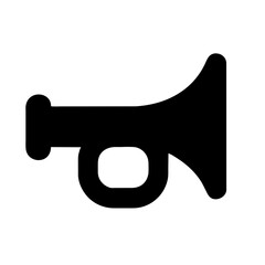 Trumpet icon graphics element silhouette study symbol sing illustration on a Transparent Background