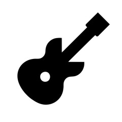 Guitar icon vector graphics element silhouette music symbol sing illustration on a Transparent Background
