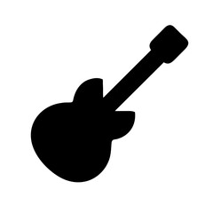 Guitar icon vector graphics element silhouette music symbol sing illustration on a Transparent Background