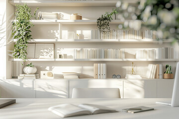 Light office interior backdrop for online meetings