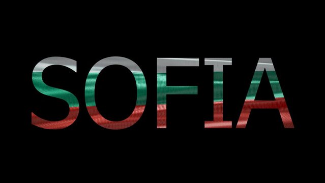 Sofia Name on Transparent Background. Waving Flag