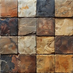 Earthy Sandstone Tiles Forming Organic Textural Backdrop for Architectural Design and Interiors