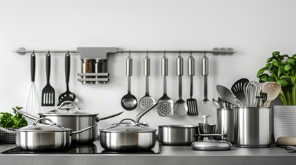 Chic and streamlined stainless steel kitchen essentials for modern cooking