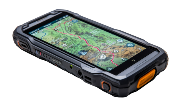 A cell phone resting on a pristine white surface on transparent background - Powered by Adobe