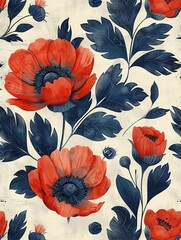 Vibrant Floral Patterns Adorning Vintage Inspired Backgrounds