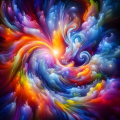 Fototapeta premium Abstract colorful shapes Ethereal Echo swirling dreamlike atmosphere
