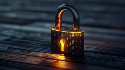 A digital illustration of a padlock with a fingerprint sensor integrated into its design, symbolizing a secure and personalized way to lock valuables 