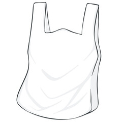 white plastic bag cartoon illustration