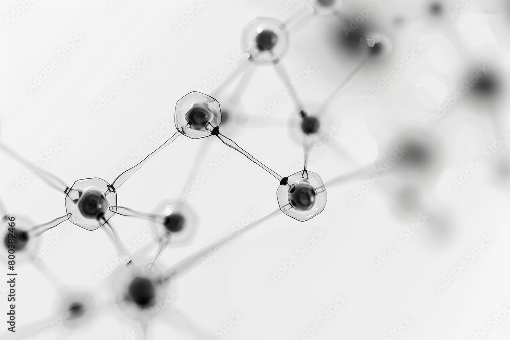 Aufkleber a minimalist line art drawing of a molecule with geometric shapes connected by clean lines, emphasiz