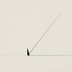 Fototapeta premium A minimalist line art composition with a single, upwardpointing arrow, symbolizing progress, growth, and advancement in the future 