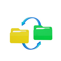 3d icons related to data exchange, traffic, files, cloud, server. Data transfer concept. 3d render