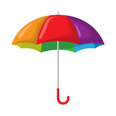 Vector illustration of colorful umbrella on transparent background