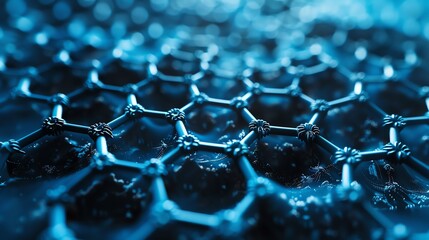 Nano-structured material surface, extreme close-up, atoms visible, science fiction inspired