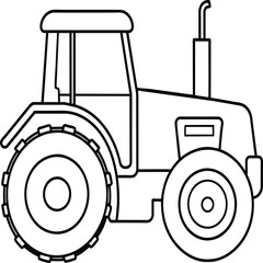 Tractor coloring pages. Vehicles line art.