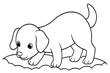 Obraz premium A dog is looking at the camera with its tongue out