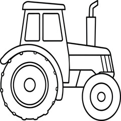 Tractor coloring pages. Vehicles line art.