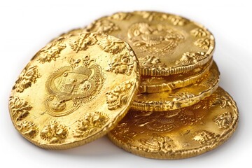 pile of gold coins professional photography