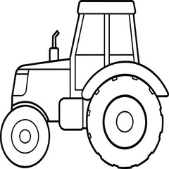 Tractor coloring pages. Vehicles line art.