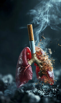 Smoking kills heart concept ad