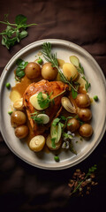 Chicken potato dish photography