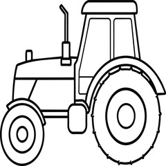 Tractor coloring pages. Vehicles line art.