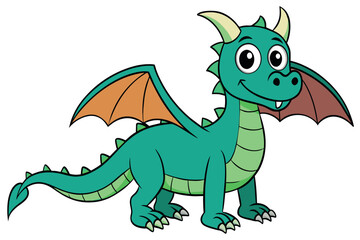 Obraz premium A cartoon dragon with a smile on its face