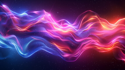 Modern Trendy Abstract Design futuristic Fluid and Flowing Waves. neon red and blue electric fusion. Fluid and Flowing Visuals.