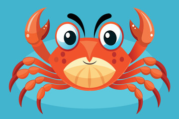 A cartoon crab with big eyes and a big smile