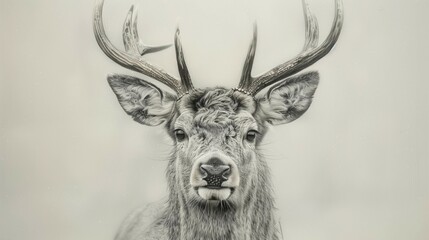 Hyper-realistic Buck Drawing, generative ai