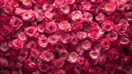 Vibrant Array of Various Pink Roses in Full Bloom