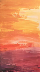 Naklejka premium An abstract sunset painting with minimalist brushstrokes and a warm, inviting palette.