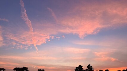 Sunset landscape with dramatic skies