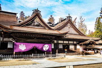 Naklejka premium Kongobu-ji, the main temple at Koyasan, Mount Koya, Wakayama, Japan