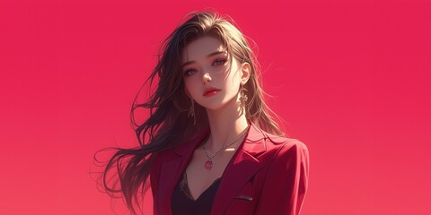Fototapeta premium 긴 머리 여자