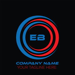 EB letter logo creative design. EB unique design. EB letter logo design on black background.