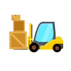 vector forklift truck isolated on white. Storage equipment icon set. Forklifts in various combinations
