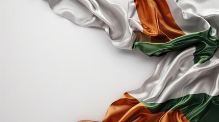 Indian republic day, flat lay top view, Indian tricolor flag india independence day.