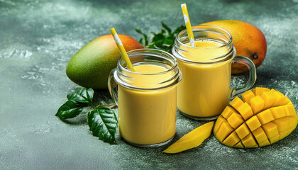 
Healthy mango fruit smoothies.