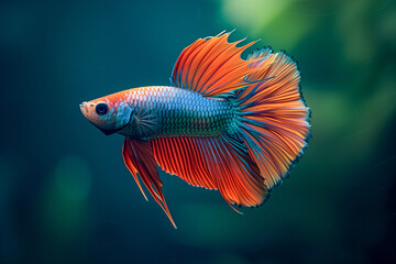 Vibrant Siamese Fighting Fish in Natural Aquatic Environment - Perfect for Aquarium Enthusiasts