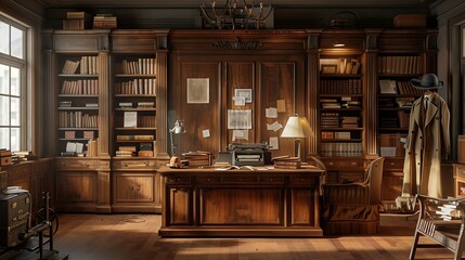 Vintage Detective's Office, generative ai