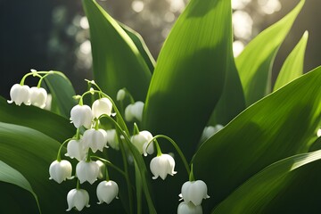 beautiful lily of the valley scenery.
Generative ai.