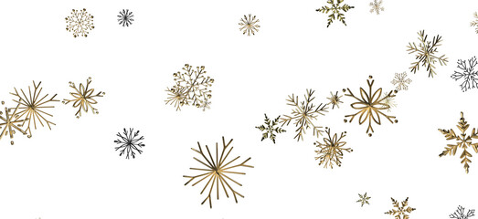 Magical Snowfall: Brilliant 3D Illustration Showcasing Descending Christmas Snowflakes