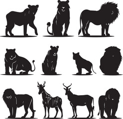 animals silhouettes vector