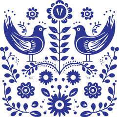 Scandinavian Folk Art Vector