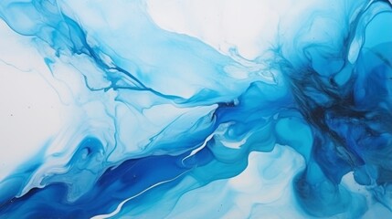 A mesmerizing image of vivid blue ink spreading through clear water creating captivating patterns