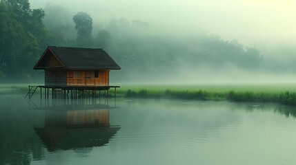 Fototapeta premium Peaceful Rural Life, generative ai