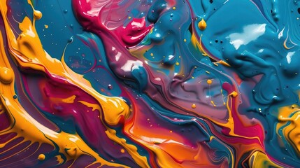 a mixture of colorful paints