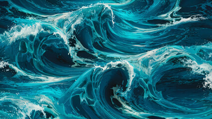 Background of beautiful blue ocean waves