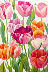 Obraz premium Flower Market Print Poster Wall Art Botanical Floral Decor Tulip Digital Download Healing Living Bedroom Bathroom Boho Spring Joy Fashion